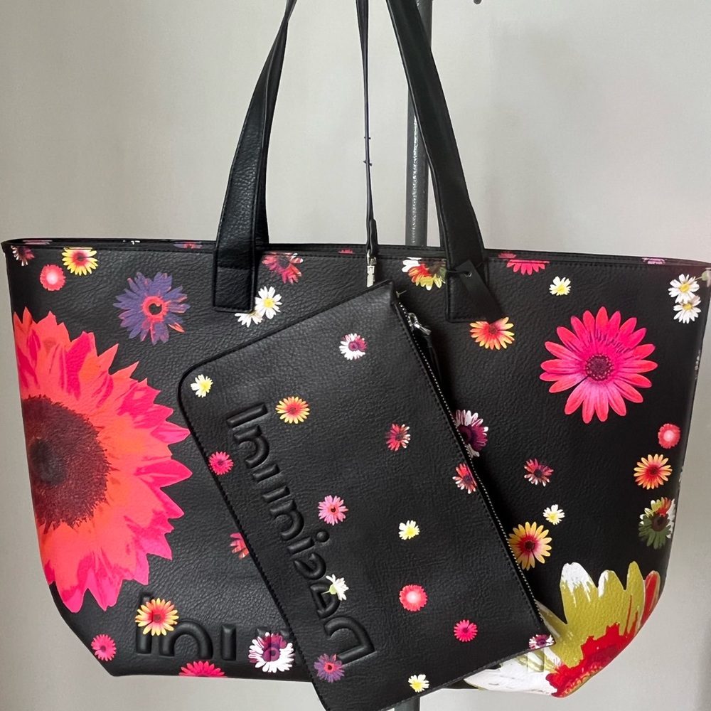 Desigual Reversible Floral Shopper Bag